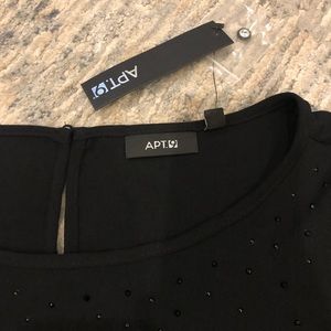 Apt 9 black sleeveless beaded shell Large NWT